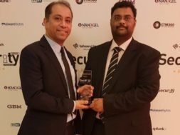 Amit Roy and Mohammad Abid Ali from Paladion with the Best Managed Security Service Provider of the Year Award