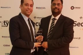 Amit Roy and Mohammad Abid Ali from Paladion with the Best Managed Security Service Provider of the Year Award